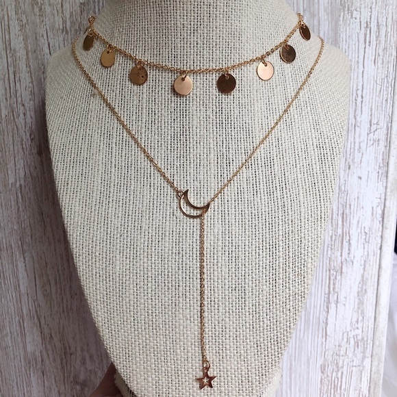 Bundle of gold boho necklaces and chokers - Picture 1 of 1